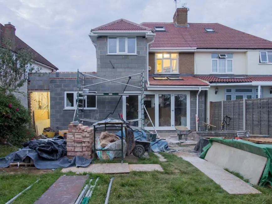 A modern flat-roof extension on a Harrogate home