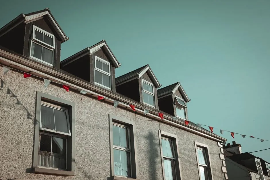 A dormer loft conversion on a British terraced house roof