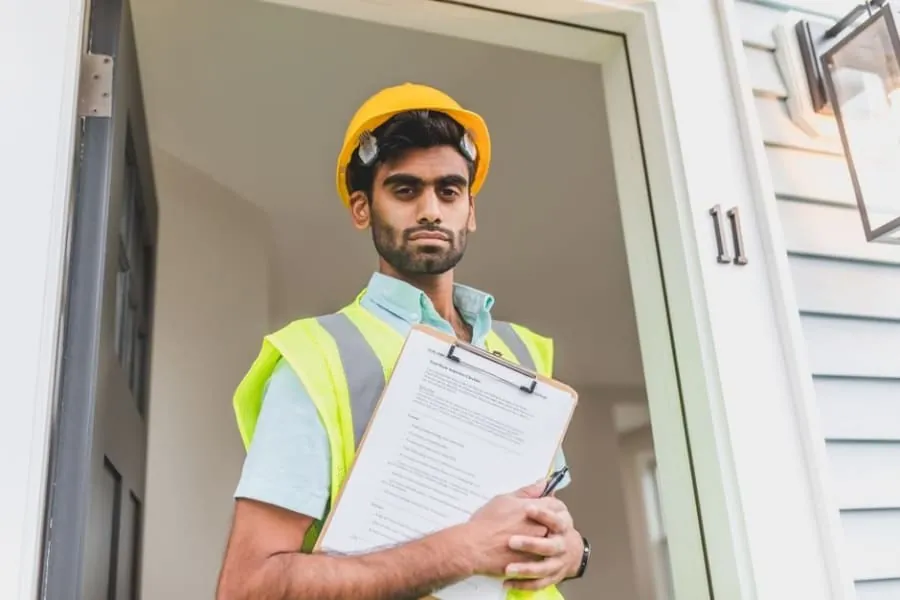 A roofer preparing a written storm damage assessment report