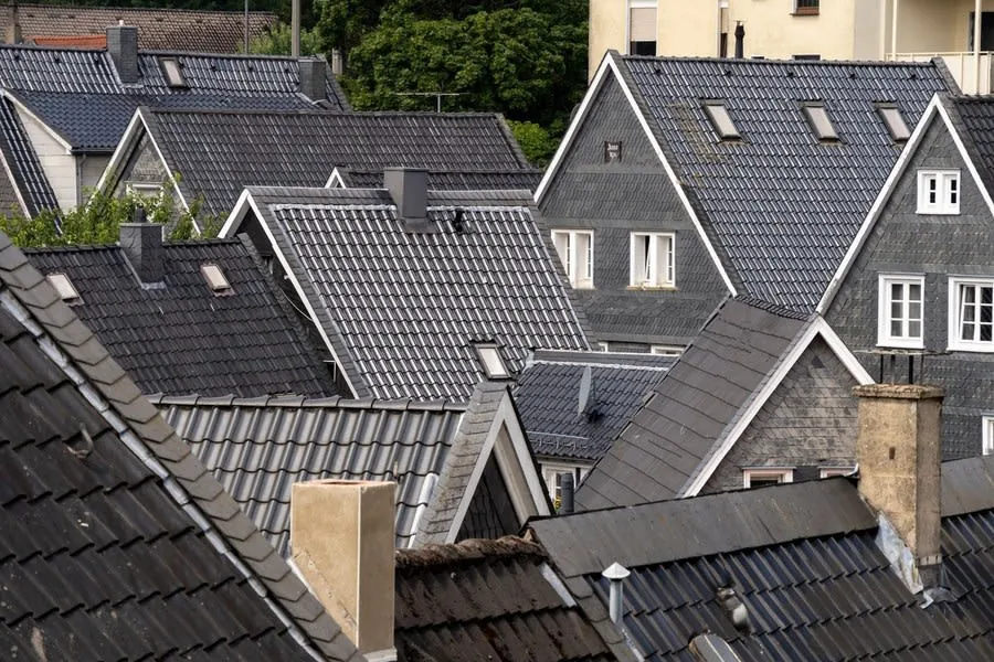 A natural grey slate roof on a period Harrogate house